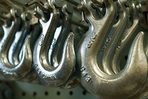 Metal hooks, chain, fasteners